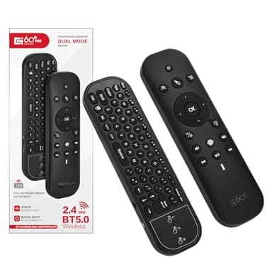 Telecomando Air Mouse, GREVA Telecomando Senza Fili con Funzione Mouse e Tastiera, Telecomando Universale TV per Android TV Box Smart, Computer, Proiettore, Media Player, Mini Tastiera Wireless per PC