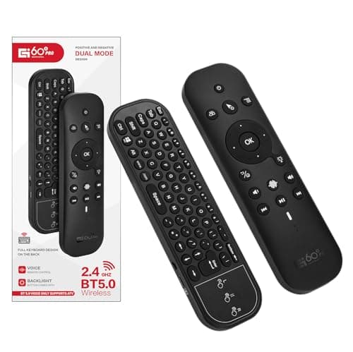 Telecomando Air Mouse, GREVA Telecomando Senza Fili con Funzione Mouse e Tastiera, Telecomando Universale TV per Android TV Box Smart, Computer, Proiettore, Media Player, Mini Tastiera Wireless per PC