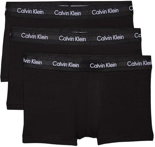 Calvin Klein Low Rise Trunk 3pk 0000u2664g, Boxer a vita bassa Uomo, Nero (Black W. Black Wb), M (Pacco da 3)