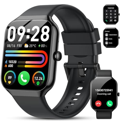 Smartwatch Uomo Donna, 1.96" Orologio Smartwatch con Effettua/Risposta Chiamate, 112+ Sportive Smart Watch con Contapassi, Sonno/Cardiofrequenzimetro, IP68 Impermeabile Fitness Tracker per iOS Android