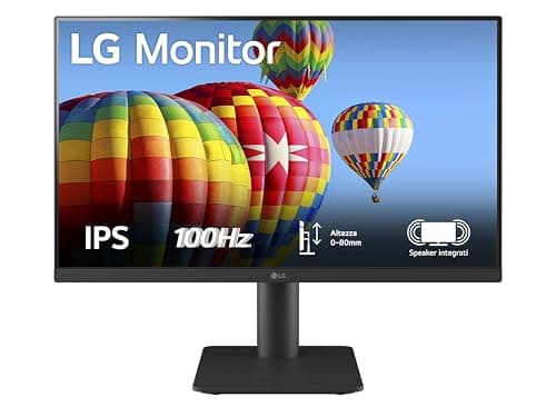 LG 24MS550 Monitor 24" Full HD IPS, Altezza Regolabile, Speaker Stereo 4W, 100Hz, 1920x1080, 2x HDMI, Uscita Cuffie, Schermo Antiriflesso, Reader Mode, Flicker Safe, Nero
