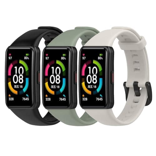 BexidoIera Compatibile con Huawei Band 6/Pro, Honor Band 6/7 - Cinturino di Ricambio [3 Pezzi] in Morbido Silicone Regolabile, Braccialetto Sportivo