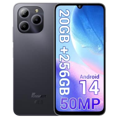 FOSSiBOT S2 Smartphone 2025, Display FHD+ da 6,72'', 20GB+256GB/1TB, 3 Card Slots, 50 MP+16 MP, 4G con NFC/GPS/OTG, 5000mAh cellulare, Android 14, Octa-core Telefono Cellulare, Face ID. (Nero)