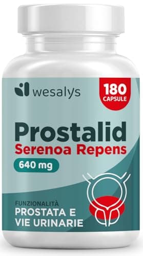 PROSTALID - SERENOA REPENS 640MG | 180 CAPSULE (Fino a 3 Mesi di Fornitura) | Saw Palmetto, Integratore Prostata | con Licopene, Pygeum Africanum, Zucca e Ortica. Integratori Prostata Uomo