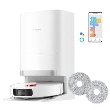 Xiaomi Robot Vacuum X20+, Robot Aspirapolvere Lavapavimenti, Stazione Smart All-in-one, Aspirazione 6.000 Pa, Navigazione Laser 3D, Lavaggio e Pulizia Pavimenti con Doppio Panno Rotante, Controllo App