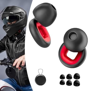 Motorbike Earplugs-27 Db, tappi per le orecchie, tappi per le orecchie riutilizzabili in silicone super morbido per ridurre il rumore (Rosso)