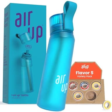 air up® Borraccia (623,7 g) Ocean Blue + 5 cialde Flavor Fiesta | Capsule aromatizzate senza zucchero e bottiglie d'acqua con cannuccia | Bottiglia d'acqua aromatizzata