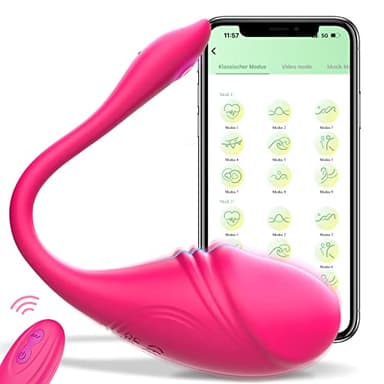 Vibratore Portatile a 10 Modalità conTelecomando Bluetooth, vibratore in Silicone con Sincronizzazione Musicale Partner & App Control,per Donna Stimolatore Capezzolo&Punto G Giocattoli Sessuali