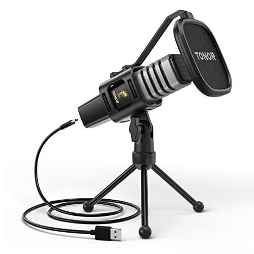 TONOR Microfono USB, Cardioide Condensatore Computer PC Mic con Supporto per Treppiede, Filtro Pop, Supporto Shock per Gaming, Streaming, Podcasting, YouTube, Voice Over, Twitch, Discordia, TC30