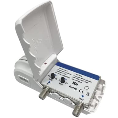 Amplificatore Antenna TV Da Interno | Ripetitore Segnale Tv 1 Uscita Digitale Terrestre | Potenziatore Segnale Antenna TV Con Filtro LTE VHF25dB/UHF25dB (Amplificatore Da Interno Lite)