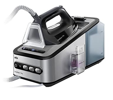 Braun Carestyle 7 Pro IS7156.BK Ferro da Stiro con Caldaia, Carica Continua, Serbatoio 2L Removibile, Colpo di Vapore 500g/min, Chiusura Easy Lock, Autospegnimento, Nero/Argento