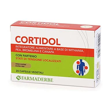 Farmaderbe Cortidol Integratore Stati di Tensione Localizzati, 20 Capsule