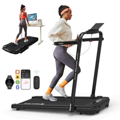 Mobvoi Home Treadmill SE Tapis Roulant Elettrico 1-12km/h Pieghevole 3 in 1 Tappetino da Passeggio Portatile Compatto da 2,5HP con Display LED Telecomando per Ufficio Domestico (Nero)