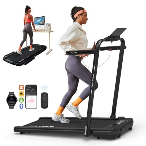 Mobvoi Home Treadmill SE Tapis Roulant Elettrico 1-12km/h Pieghevole 3 in 1 Tappetino da Passeggio Portatile Compatto da 2,5HP con Display LED Telecomando per Ufficio Domestico (Nero)