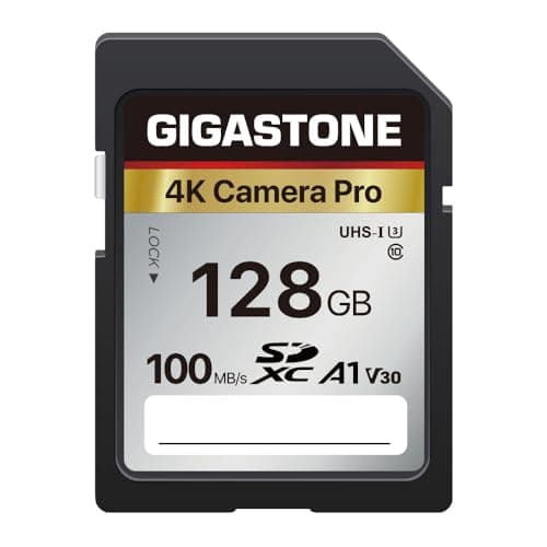 [5 anni di recupero dati gratuito] GIGASTONE scheda di memoria da 128 GB serie 4K Pro, velocità fino a 100 MB/s, compatibile con videocamere Canon, Nikon, Sony, A1 V30 UHS-I