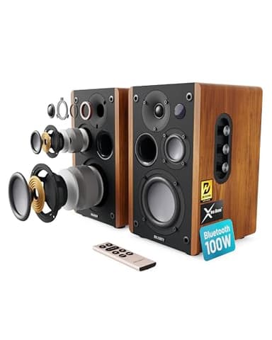 100W Casse Attive Amplificate Coppia | Casse Monitor Studio | 5.3 Bluetooth Altoparlanti Audio Amplificate con Xtra Bassi & 3 altoparlanti | Majority D100 Speakers