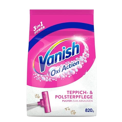 Vanish Oxi Action - Detergente per tappezzeria e moquette, in polvere, 1 x 820 g, grande superficie detergente per tappeti e tappezzeria contro sporco, cattivi odori e polvere