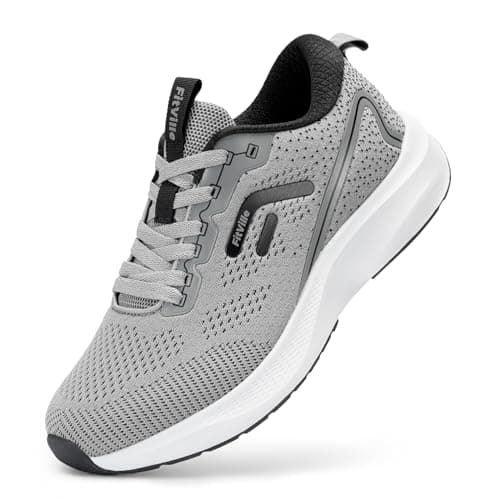 FitVille Scarpe Running Uomo Pianta Larga Scarpe Ginnastica Larghe Leggere Scarpe da Corsa su Strada Grigio 42 EU Larga