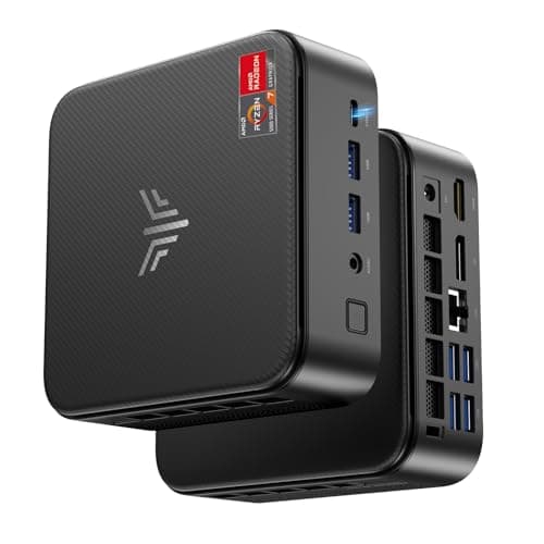 NiPoGi E3B Mini PC 32GB DDR4 1TB SSD, AMD Ryzen 7 5700U (fino a 4,3 GHz, 8C/16T) Mini Desktop Computer per Ufficio/Home Theatre/Riunioni【Wifi 6/ Bluetooth5,2/ DP+HDMI/USB-C】