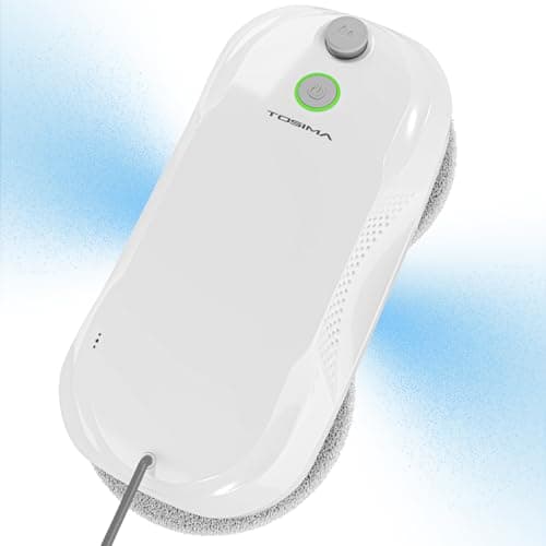 Tosima W5 Robot Lavavetri, Pulitore Intelligente a Doppia Direzione con Spruzzo Automatico, Sistema di Sicurezza Triplo, Navigazione Intelligente, Telecomando, per Tutte le Superfici Lisce, 8 Stracci