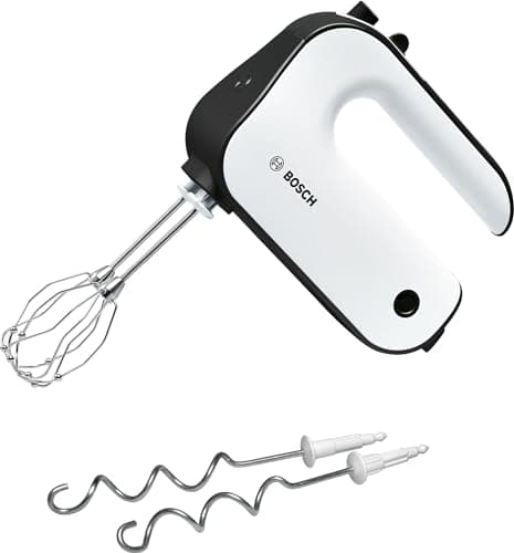 Bosch Styline - Sbattitore Elettrico, 450 W, 5 Velocità e Turbo, Fruste FineCreamer in Acciaio Inox per Impasti Leggeri e Ganci in Acciaio Inox per Impasti Pesanti