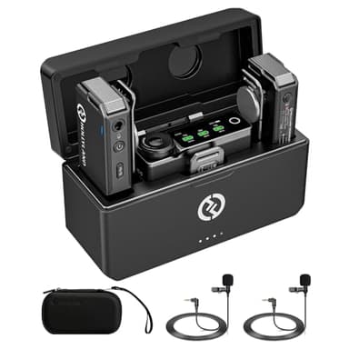 Hollyland Lark MAX Microfono Lavalier Wireless (con 2 Microfoni Esterni) 48kHz/24 bit Audio, ENC Anti-rumore, 22H Durata 250m, 8GB Funzione di Registrazione Microfono Wireless per Fotocamera Telefono