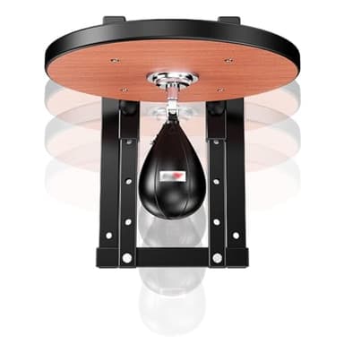 Palla da Boxe Professionale a Parete con Supporto - Piattaforma for Speed ​​Ball da Boxe Regolabile in Altezza - Allena i Riflessi con Speed ​​Ball Nera (Color : Black)
