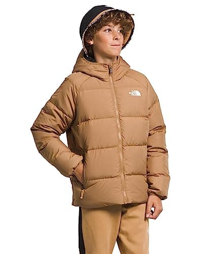 The North Face North Down - Giacca reversibile da ragazzo con cappuccio (bambini/ragazzi), Burro di mandorle, X-Small