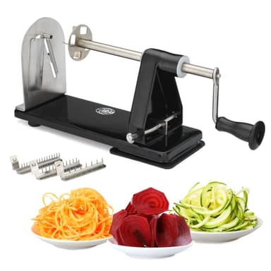 Impeccable Culinary Objects (ICO) ICO010 Tagliaverdure Spiralizzatore, Alluminio, Nero