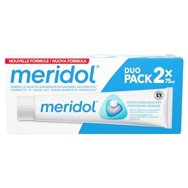 MERIDOL - Dentifricio Protezione Gengive 2x75ml (Consegna in 48 Ore), Dentifricio per Gengive Irritate, Dolore e Sanguinamento delle Gengive, Protezione contro le Gengive Infiammate