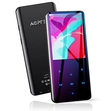 AGPTEK Lettore MP3 Bluetooth 5.3 Lettore Musicale 32GB con Schermo Curvo 2,4"MP3 Running Sport con Altoparlante HiFi Audio Senza Perdita con Radio FM,Registratore Vocale,Supporta Fino a 128 GB (Nero)