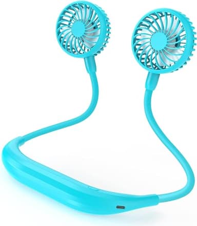 KITWLEMEN Ventilatore portatile da collo 2600mAh Ventilatore da collo ricaricabile con 3 velocità Ventilatore USB per viaggi all'aperto, giardino, lavoro a casa