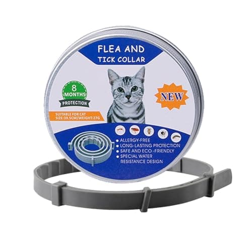 Collare Antiparassitario Per Gatti,Collare Antipulci Gatto Sicuro ed Efficace Realizzato Con Oli Essenziali Naturali,Elimina pulci e zecche, fino a 8 mesi di protezione