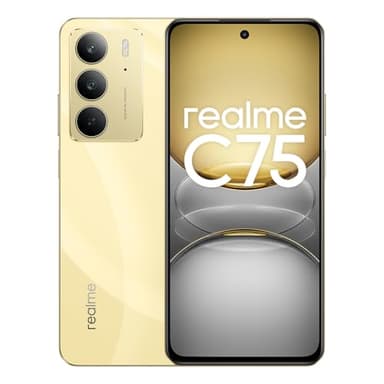 realme C75 Smartphone 8+128GB, Resistenza Ultra alla Polvere e all'Acqua IP69, Batteria massiva da 5828mAh, Fotocamera con AI da 50 MP, Display da 6,72" con 90 Hz, Oro, Nessun adattatore