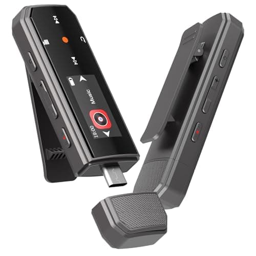 64GB Lettore MP3 Bluetooth 5.3, USB Type-C Sport Clip Musicale Portatile HiFi Lossless con Radio FM/Registratore, supporta la connessione del telefono cellulare, con pulsante del volume indipendente
