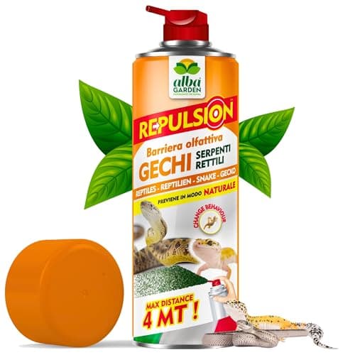 Albagarden - Repellente Per Gechi - EFFETTO IMMEDIATO - Barriera Vegetale Olfattiva Disabituante Per Lucertole E Rettili - Senza Veleno E Ultrasuoni - Spray 600 Ml