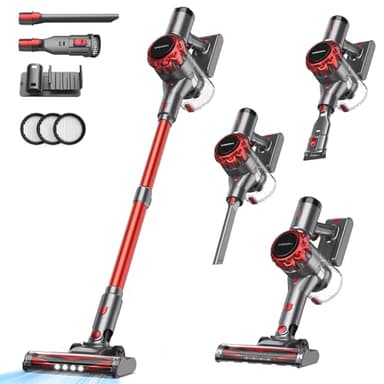 Aspirapolvere Senza Fili 40KPa, Aspirapolvere Senza Fili Mantiene casa, Autonomia 55 Minuti, Batteria Rimovibile, Aspirapolvere spazzola elettrica per Moquette/Peli di Animali Domestici/Pavimenti