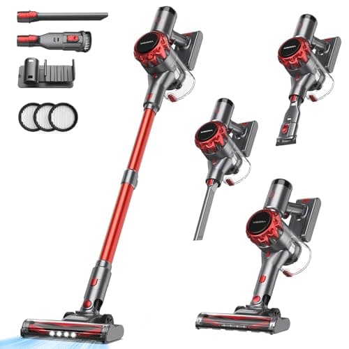 Aspirapolvere Senza Fili 40KPa, Aspirapolvere Senza Fili Mantiene casa, Autonomia 55 Minuti, Batteria Rimovibile, Aspirapolvere spazzola elettrica per Moquette/Peli di Animali Domestici/Pavimenti