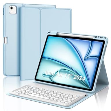 WINCHKING Tastiera per iPad Air 13 (M2 2024/M3 2025), Bluetooth Magnetica Staccabile, Custodia con Italiano QWERTY Tastiera per iPad Air 13 Pollici M3 2024/2025, Azzurro