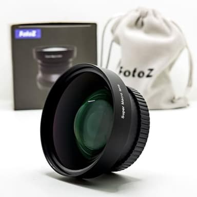 FotoZ Obiettivo macro professionale da 49 mm, 10x, obiettivo super macro, per Canon EOS M6 M50 Mark II M100 M200 R50 R100 con obiettivo EF-M 15-45 mm RF-S 18-45 mm