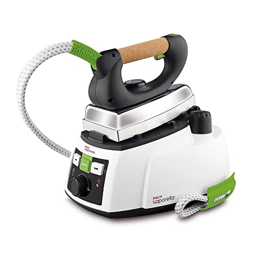 Polti Vaporella 535 Eco Pro, Ferro da Stiro a Vapore con Caldaia ad Alta Pressione da 4 Bar, Potenza 1750 W, Tappo di Sicurezza, Funzione Eco, Colore Bianco e Verde