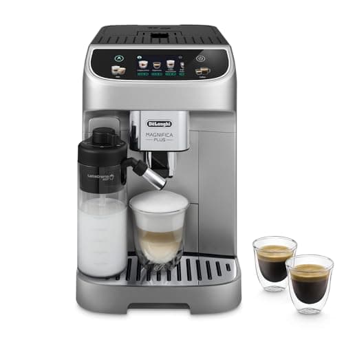 De'Longhi Magnifica Plus ECAM322.70.SB, Macchina Automatica per Caffè in Chicchi, Sistema Montalatte Automatico LatteCrema, 18 Bevande, Display a Colori