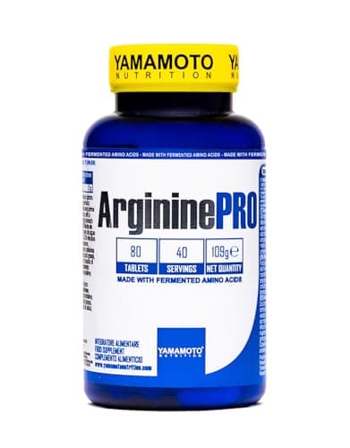 YAMAMOTO NUTRITION Arginine PRO 80 Compresse, Integratore Alimentare, Aumenta l’Energia nel Pre-Workout e Supporta la Crescita Muscolare