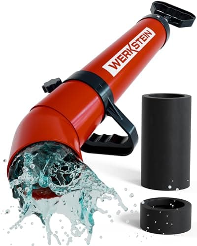 WERKSTEIN Sturascarici ad alta pressione I Stura lavandini e scarichi professionale I Pompa sturalavandini e scarici di alta qualità I per una pulizia rapida ed efficace dei tubi I Incl. 2 adattatori