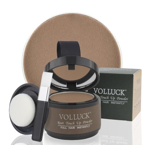 VOLLUCK Hairline powder, Naturale a Lunga Durata Polvere per Capelli Uomo Donna, Impermeabile Ombretto per Capelli Ricrescita 4g (Castano)