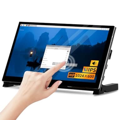 CUQI 7 Pollici IPS LCD Touchscreen HD 1024x600 Mini Monitor con Altoparlante per Raspberry Pi 4B/5, PC, Windows, Fotocamera, Switch