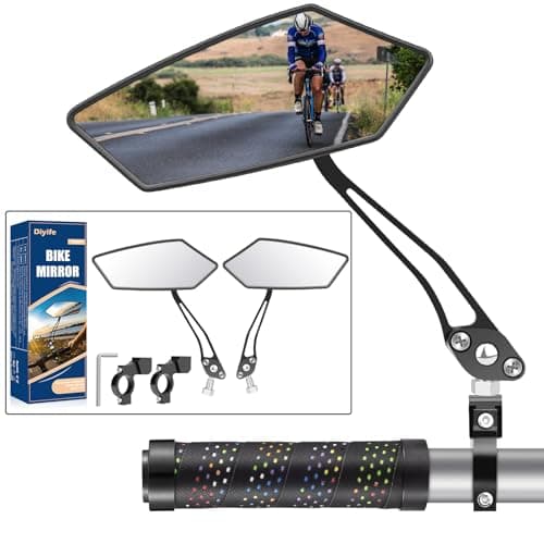 Specchietto Bici, [2 Pezzi] Diyife Specchietto Retrovisore Bici, Specchietti Bici Elettrica, Girevole a 360° Specchietto Bici,Regolabile Specchietto per Monopattino Elettrico, Moto, Bici Elettrica