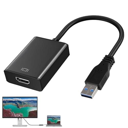 DONOONIS Adattatore USB Hdmi, Adattatore Hdmi USB 1080p Full Hd, USB 3.0/2.0 to Hdmi Video Adapter Cavo Grafica Convertitore Compatibile Con Windows 7/8/8.1/10/11 per PC, Laptop, Proiettore, Hdtv