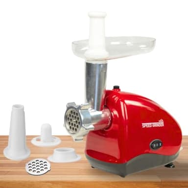 STARLYF Tritacarne elettrico Speed Grinder, Passapomodoro elettrico, Funzione di inversione, Trita, macina, sminuzza, Tritatutto professionale, Insaccatrice per Salsiccia