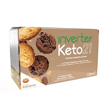 Giavì Inverter Keto21 bustine - Integratore a base di Proteine, Sali Minerali e Vitamine - indicato per la dieta chetogenica - attiva la chetosi - dieta chetogenica kit 21 giorni (Biscotto)